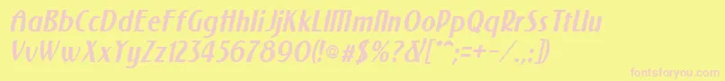 Newforob Font – Pink Fonts on Yellow Background