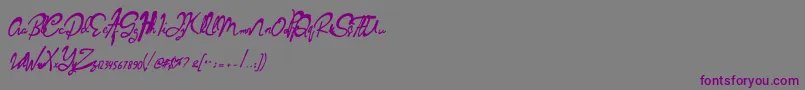 Sabareh Semi Bold italic-Schriftart – Violette Schriften auf grauem Hintergrund