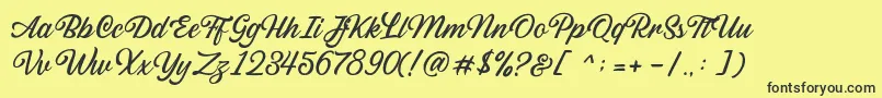 Sabatons Script DEMO Font – Black Fonts on Yellow Background