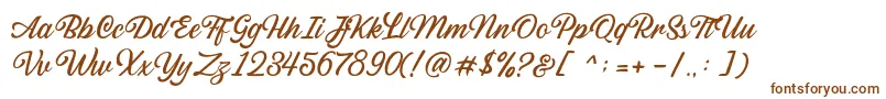 Sabatons Script DEMO-Schriftart – Braune Schriften auf weißem Hintergrund