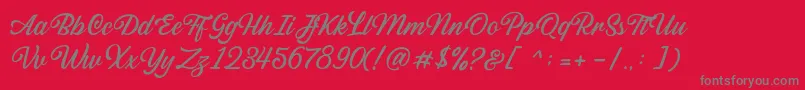 Sabatons Script DEMO Font – Gray Fonts on Red Background