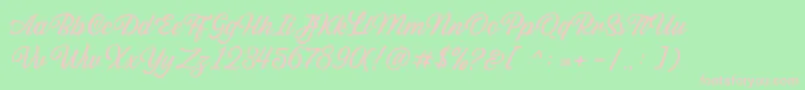 Sabatons Script DEMO Font – Pink Fonts on Green Background