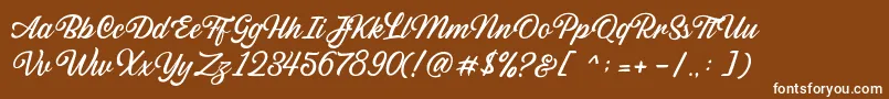 Sabatons Script DEMO Font – White Fonts on Brown Background