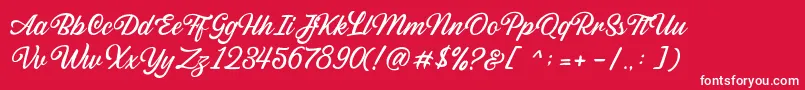 Sabatons Script DEMO Font – White Fonts on Red Background