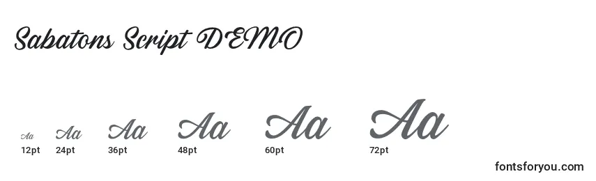 Sabatons Script DEMO Font Sizes