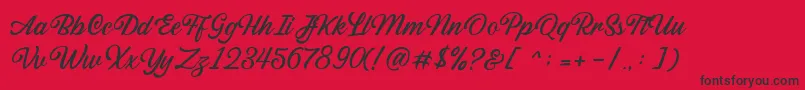 Sabatons Script DEMO Font – Black Fonts on Red Background