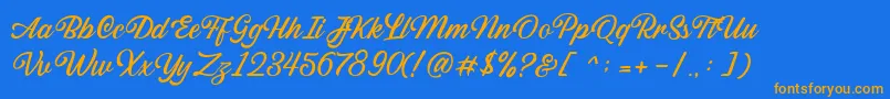 Sabatons Script DEMO Font – Orange Fonts on Blue Background