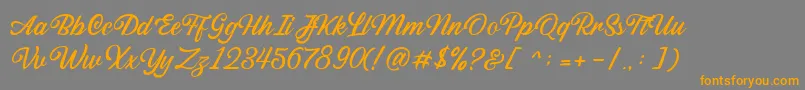 Sabatons Script DEMO Font – Orange Fonts on Gray Background