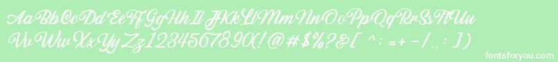 Sabatons Script DEMO Font – White Fonts on Green Background