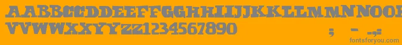 Sabbath Paranoid-Schriftart – Graue Schriften auf orangefarbenem Hintergrund