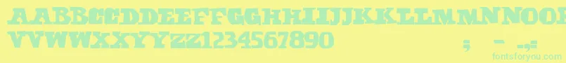 Sabbath Paranoid Font – Green Fonts on Yellow Background