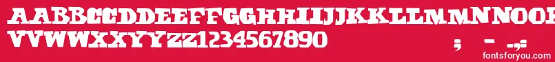 Sabbath Paranoid Font – White Fonts on Red Background