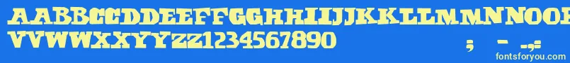 Sabbath Paranoid Font – Yellow Fonts on Blue Background