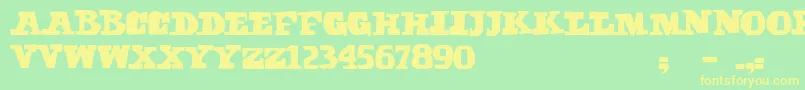 Sabbath Paranoid Font – Yellow Fonts on Green Background