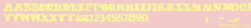 Sabbath Paranoid Font – Yellow Fonts on Pink Background