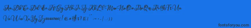 Sabena Font – Black Fonts on Blue Background