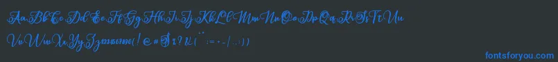 Sabena Font – Blue Fonts on Black Background