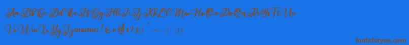 Czcionka Sabena – brązowe czcionki na niebieskim tle