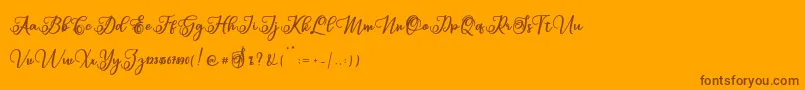 Sabena Font – Brown Fonts on Orange Background