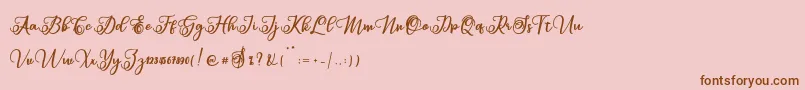 フォントSabena – ピンクの背景に茶色のフォント