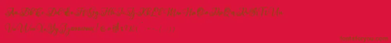 Sabena Font – Brown Fonts on Red Background