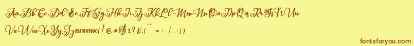 Шрифт Sabena – коричневые шрифты на жёлтом фоне