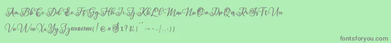 フォントSabena – 緑の背景に灰色の文字