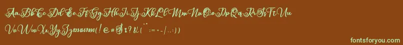 Шрифт Sabena – зелёные шрифты на коричневом фоне
