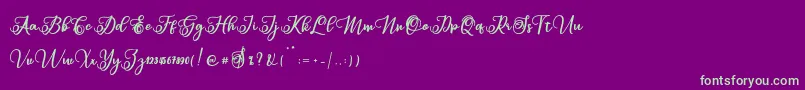 Sabena Font – Green Fonts on Purple Background