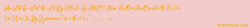 Sabena Font – Orange Fonts on Pink Background