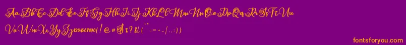 Шрифт Sabena – оранжевые шрифты на фиолетовом фоне