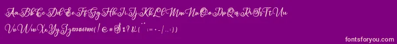 フォントSabena – 紫の背景にピンクのフォント
