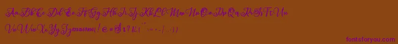 Sabena Font – Purple Fonts on Brown Background