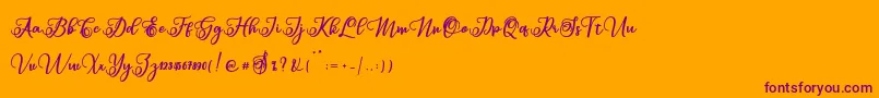 Sabena Font – Purple Fonts on Orange Background