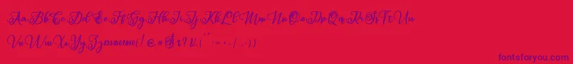 フォントSabena – 赤い背景に紫のフォント