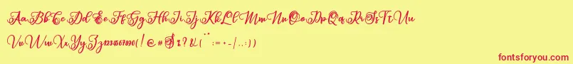 Sabena Font – Red Fonts on Yellow Background