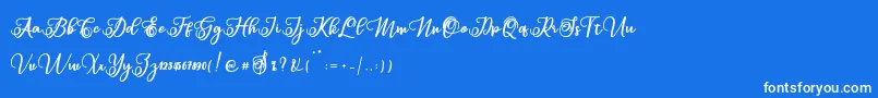 Sabena Font – White Fonts on Blue Background