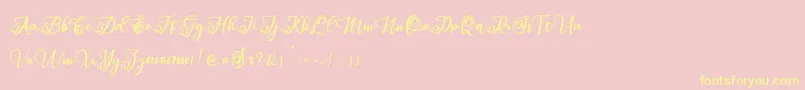 Sabena Font – Yellow Fonts on Pink Background