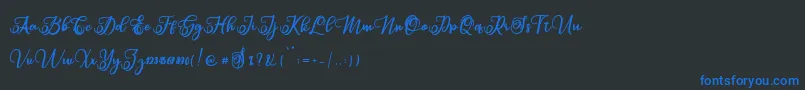 Sabena Font – Blue Fonts on Black Background