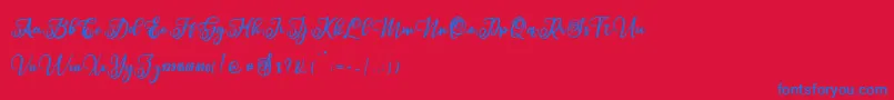 Sabena Font – Blue Fonts on Red Background