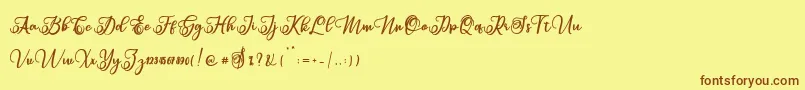 Sabena Font – Brown Fonts on Yellow Background