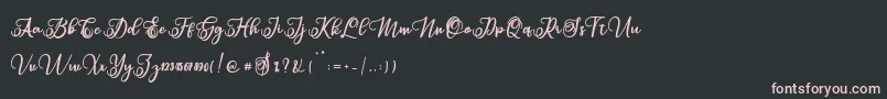 Sabena-Schriftart – Rosa Schriften auf schwarzem Hintergrund