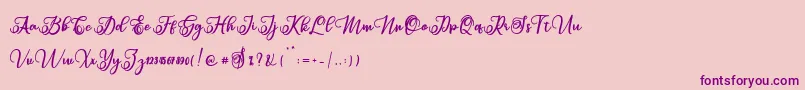 Sabena Font – Purple Fonts on Pink Background
