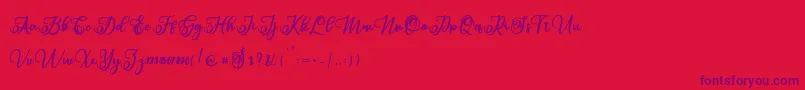 Sabena Font – Purple Fonts on Red Background