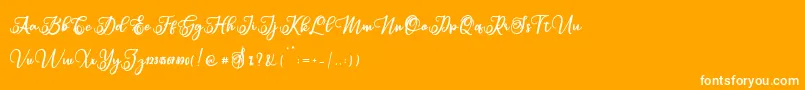 フォントSabena – オレンジの背景に白い文字