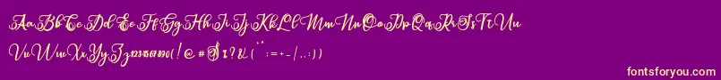 Sabena Font – Yellow Fonts on Purple Background