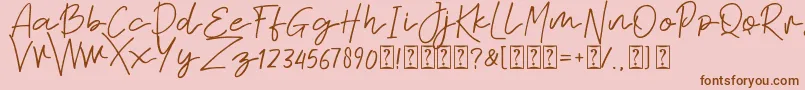 Sabina free-Schriftart – Braune Schriften auf rosa Hintergrund