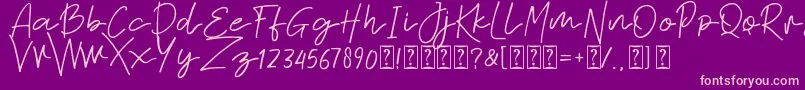 Sabina free Font – Pink Fonts on Purple Background