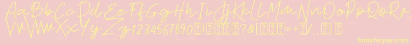 Sabina free Font – Yellow Fonts on Pink Background