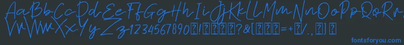 Sabina free Font – Blue Fonts on Black Background